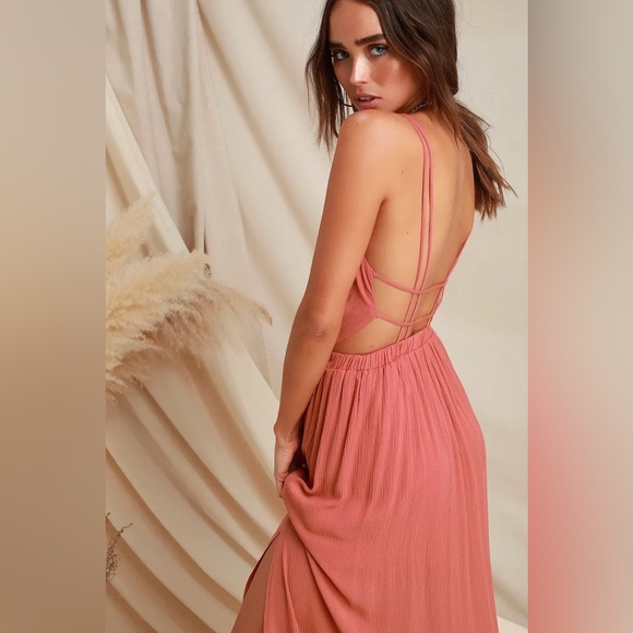 Lost in Paradise Rusty Rose Maxi Dress - Picture 2 of 10